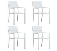 4x Chaises de Jardin PEHD Aspect de Bois Patio Terrasse Extérieur vidaXL