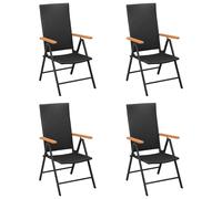 4x Chaises de Jardin Résine Tressée Fauteuils Terrasse Patio Extérieur vidaXL