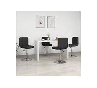 Vidaxl Chaises De Salle à manger 4 Pcs Noir Similicuir