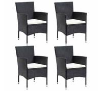 4x Chaises de Salle à Manger de Jardin Résine Tressée Beige Fauteuils vidaXL