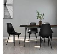 4x Chaises de Salle à Manger Noir PP Sièges Dîner Repas Cuisine Maison vidaXL