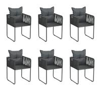 4x Chaises d'Extérieur avec Oreillers Résine Tressée Fauteuils Jardin vidaXL