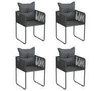 4x Chaises d'Extérieur avec Oreillers Résine Tressée Fauteuils Jardin vidaXL