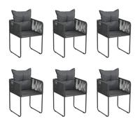 4x Chaises d'Extérieur avec Oreillers Résine Tressée Fauteuils Jardin vidaXL
