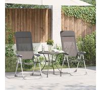 vidaXL Chaises pliables de camping 44308 – lot de 4 – Aluminium Noir Jardin/Terrasse