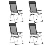 vidaXL 4x Chaises Pliables de Camping Noir Aluminium Jardin Terrasse Fauteuil 44308