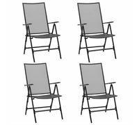 4x Chaises Pliables en Maille Acier Jardin Terrasse Patio Extérieur vidaXL