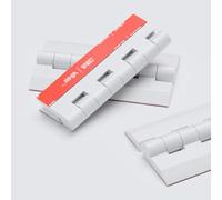 4x Charnières à piano acryliques blanches 75 mm - auto-adhésives, aucune colle requise