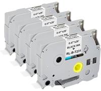 4x Compatible TZe-231 TZe231 TZc 231 Ruban d¿étiquette de Remplacement pour Brother Tz 12mm 0,47 Tape pour Brother P-Touch PT-E110 PT-D400 H105WB D210 H110 D600VP H107B H100LB Noir sur Blanc