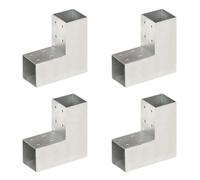 vidaXL Connecteurs de poteau 4 pcs Forme en T Métal galvanisé 81x81 mm