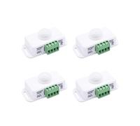 4X ContrôLeur de Fonction de Capteur de Mouvement PIR 12V 24V Corps de Commutateur de LED Interrupteur Infrarouge Minuterie de Mouvement Blanc pour