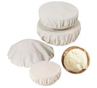 4x Couvercles Élastiques Pour Bols En Tissu - Conservation Alimentaire Écologique | Pour Aliments, Pâte, Salade, Fruits Et Restes, Cuisine Et Pique-Nique