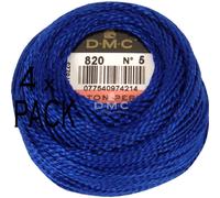 4x DMC pelote de fil perlé épaisseur 5, 10 g, 116A/5-820, UE