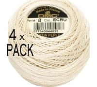 4x DMC pelote de fil perlé épaisseur 8, 10 g, 116A/8-ECRU, UE