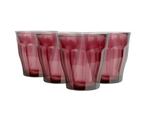 4x Duralex Prune 250ml Picardie Gobelets Verre Eau Whisky Tasse Ensemble