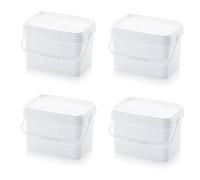 4x Eimer 20l rechteckig * 20 Liter * lebensmittelecht stapelbar Kunststoffeimer 20Liter weiß Farbe Futter Gastro Catering