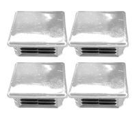 4X Embout Bouchon de Tube carré rentrant Finition chromé Capuchon Protection Meuble extrémité Tuyau, 20x20mm