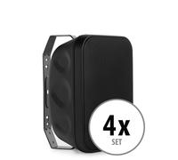 4x Enceinte Haut-parleur HiFi Extérieur Mur Etanche Jardin Outdoor IP56 Noir 50W