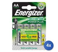 4X Energizer Accu Recharge Power Plus 2000 AA BP4 Batterie Récupérable Stilo AA