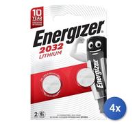 4X Energizer Pile Pour Usage Domestique Jetable CR2032 Lithium