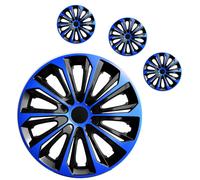 4X Enjoliveurs 15" Pour Disques 15 Pouces Bleu / Noir Neuf Strong Lot De 4 Pcs