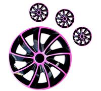 4X Enjoliveurs 15" Pour Disques 15 Pouces Rose / Noir Neuf Quad Lot De 4 Pcs