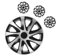4X Enjoliveurs 15" Pour Disques Argente / Noir Neuf Draco CS Lot De 4 Pcs