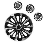 4X Enjoliveurs 15" Pour Disques Argente / Noir Neuf Strong Lot De 4 Pcs