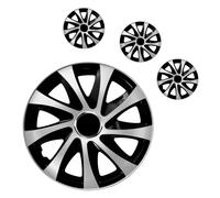 4X Enjoliveurs 16" Pour Disques Extra Argenté / Noir Neuf Drift Lot De 4 Pcs