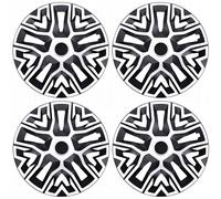 4x Enjoliveurs de Roue 16 Pouces NRM Best Bicolor Blanc-Noir