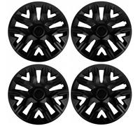 NRM Les meilleures enjoliveurs noirs mats pour jantes en acier | Lot de 4 enjoliveurs noirs mats (16'')