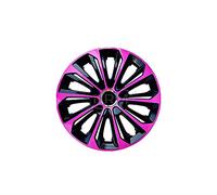 4x Enjoliveurs de roue noir rose 14" STRONG de NRM, Enjoliveurs de roue noir rose 14 pouces, Jeu de 4 enjoliveurs