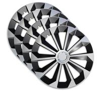 Lot de 4 enjoliveurs pour roues universelles TRM NOIR/ARGENT