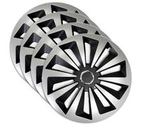 4x Enjoliveurs Jestic Fox Ring Mix Argente Noir 13 Pouces Pour Mazda 13'