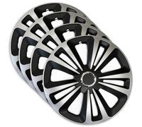 Louis MTR – Enjoliveurs pour roues TRM – Noir/argent – Lot de 4 – 15 pouces – Universel