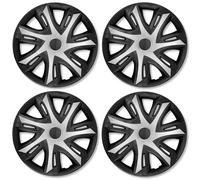 Lot de 4x Enjoliveurs De Roue N POWER Argentés NOIR Universel Pour Dacia 16’’