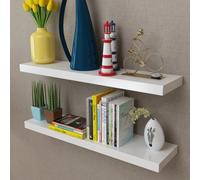 vidaXL 2 Étagères murales MDF Blanc Rangement de livres/DVD