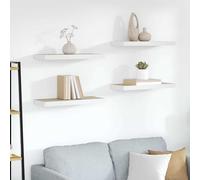 4x Etagères Murales Flottantes Chêne et Blanc 60x23,5x3,8 cm MDF Salon vidaXL