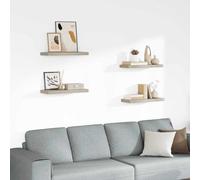 4x Etagères Murales Flottantes Couleur Chêne 60x23,5x3,8 cm MDF Salon vidaXL