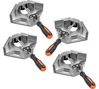 4x étaux d'angle 90° en aluminium | étau d'angle à souder pour le travail du bois | serre-joint pour cadres à onglets | pince à angle droit pour bois métal | étau d'angle réglable avec poignée