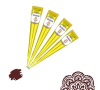 4x FADEDA 100% Natural Henna Paste Cones Kegel Natur-Braun No Mix, No PPD, 100g