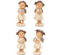 4x FADEDA Ange debout / hauteur:7 cm / peint à la main / figurines de crèche détaillées - Noël Table Décoration Accessoires de crèche
