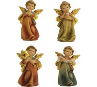 4x FADEDA Ange debout / hauteur:9 cm / peint à la main / figurines de crèche détaillées - Noël Table Décoration Accessoires de crèche