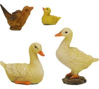4x FADEDA Groupe d'animaux Canards / Hauteur:3 cm / peints à la main / figurines de crèche détaillées - Noël Table Décoration Accessoires crèche