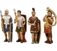 4x FADEDA Personnages de la Passion : 4 soldats / hauteur:5 cm / peints à la main / personnages de crèche détaillés - Noël Table Décoration Accessoires de crèche