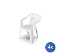 4X Fauteuil Monobloc Modèle Lyra De Couleur Blanche