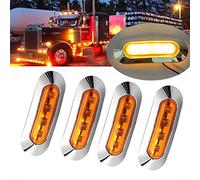 4X Feux de Gabarit LED Feux Latéraux,4SMD 12-24V ,LED Côté Marqueur Feux Indicateurs De Position Ambre Étanche pour Camion Remorque Camion Bus Bateau