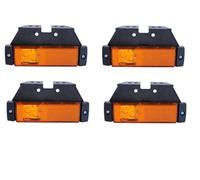 4x Feux de Gabarit LED Orange 12-24V Feux de Position Latéral Etanche Avec Support et Catadioptre pour Remorque Camion Poids Lourds Remorque Châssis Fourgon