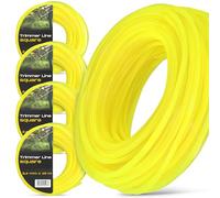 4x Fil Coupe-Bordure Trimmer Carré 2,4 mm 15 m Nylon Débroussailleuse Bobine Puissante Jardin Tonte Gazon Bordures Résistantes Mauvaises Herbes Entretien Espaces Verts