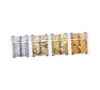 Zialofi 4x Flocons de Feuille D'art D'ongle Paillettes Paillettes Fines Fournitures D'ongles En Acrylique Décorations de Manucure Irrégulières Confettis, Champagne Argent